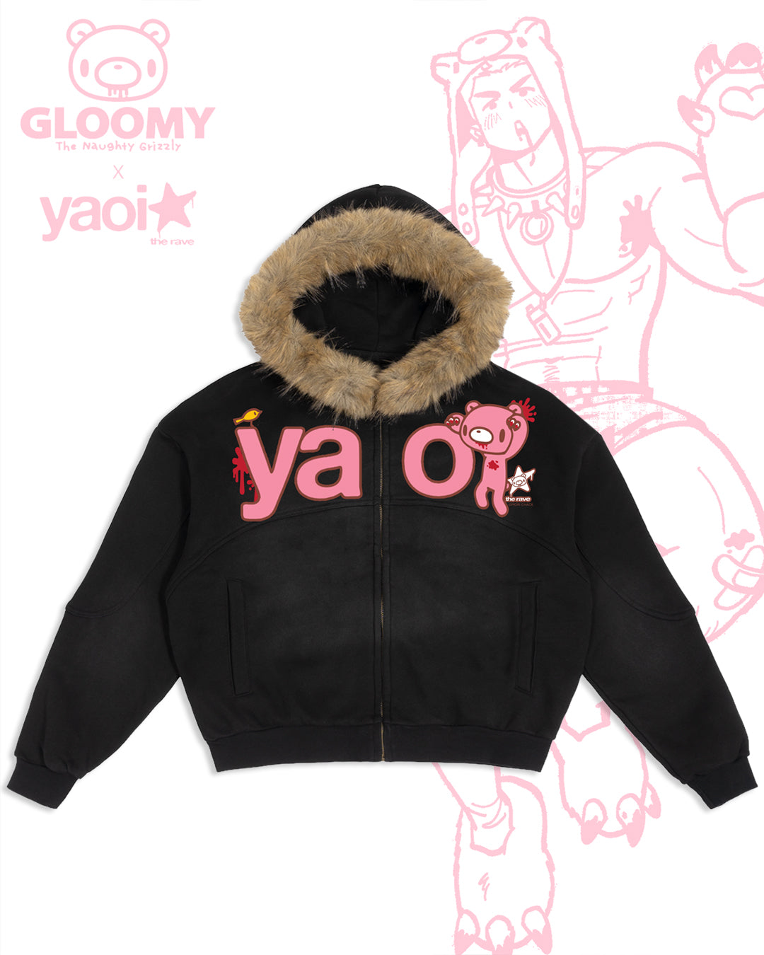 YAOI x GLOOMY Sneaky Zip-Up Parka – Yaoi & Yuri Rave Archives