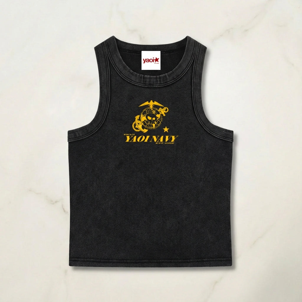 Toxic YAOI NAVY Ribbed Fit Tank