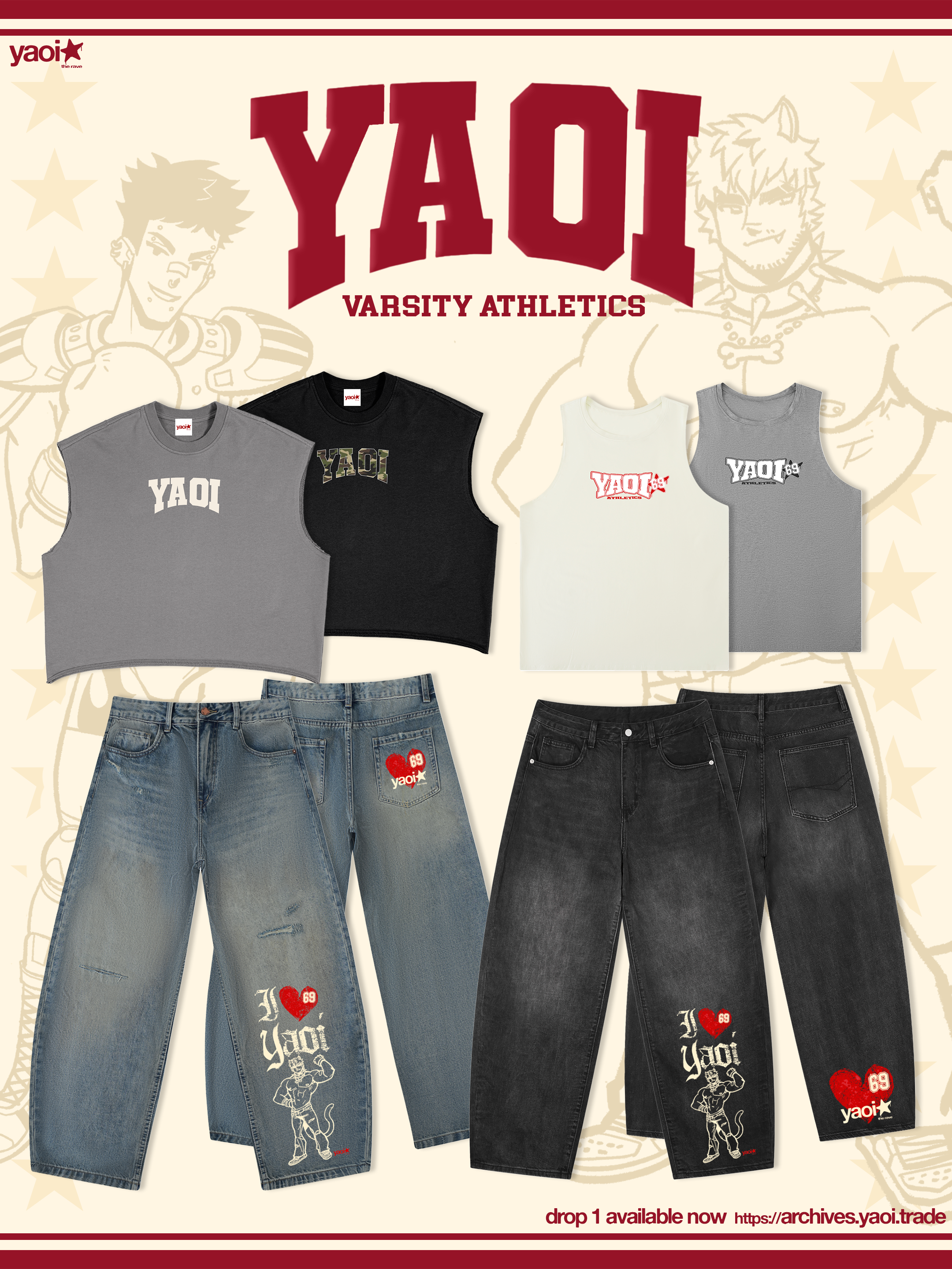 I ♥ YAOI Tatted Jeans